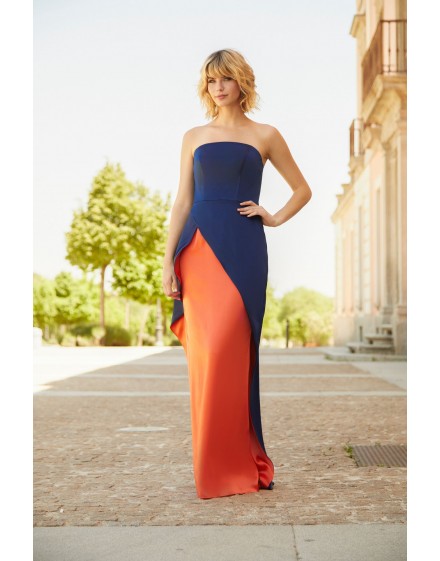 Vestido ESPECTACULAR azul  naranja para usar en un evento de día o de  noche  Vestidos espectaculares Moda Vestidos azules