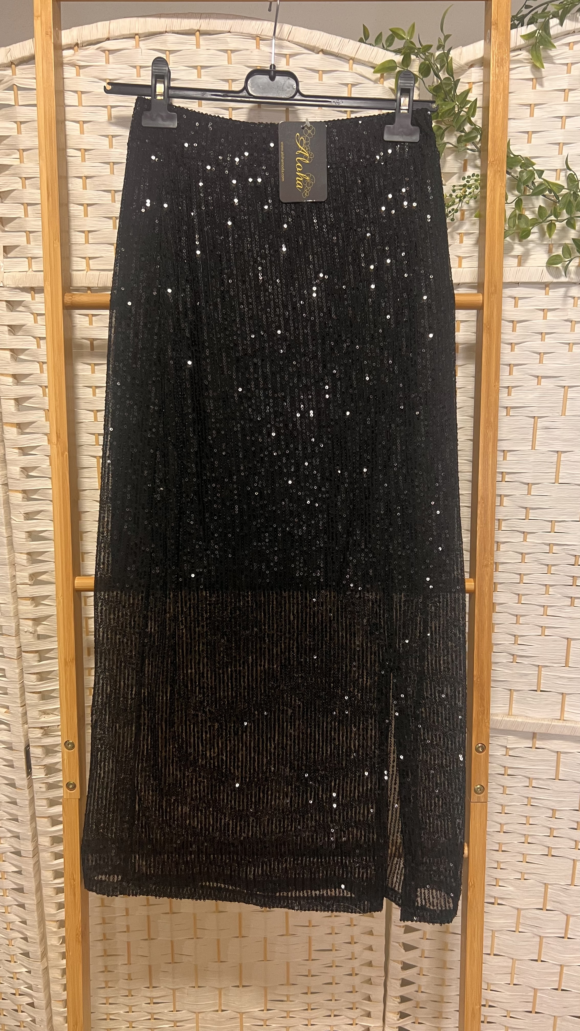 Falda negra lentejuelas