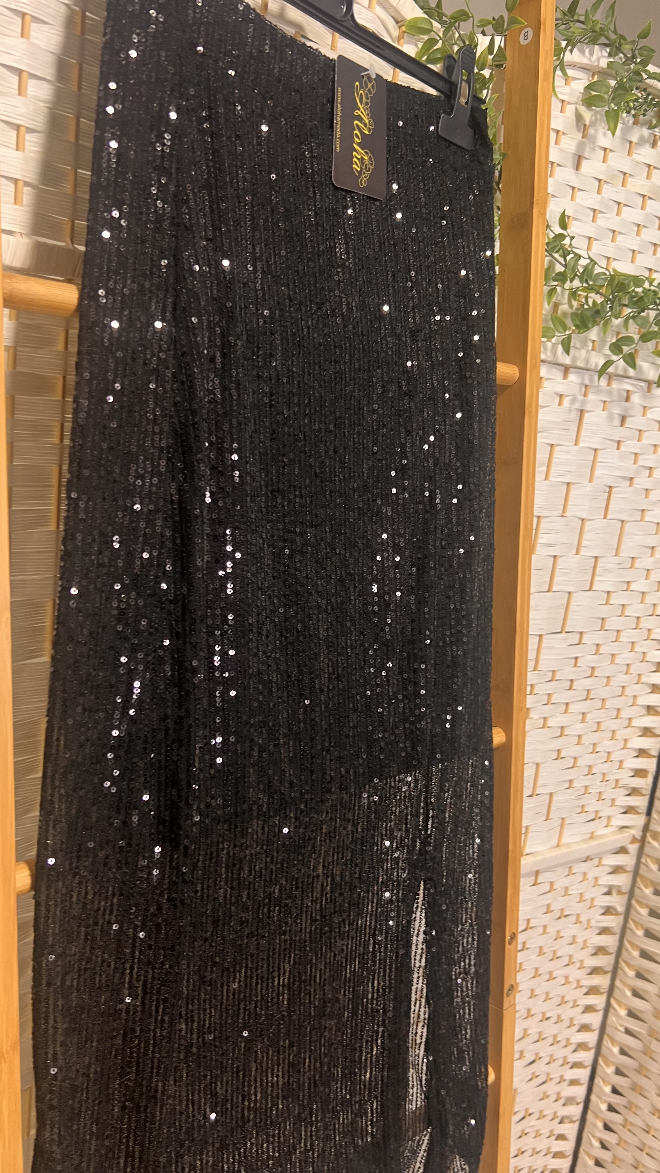 Falda lentejuelas negra