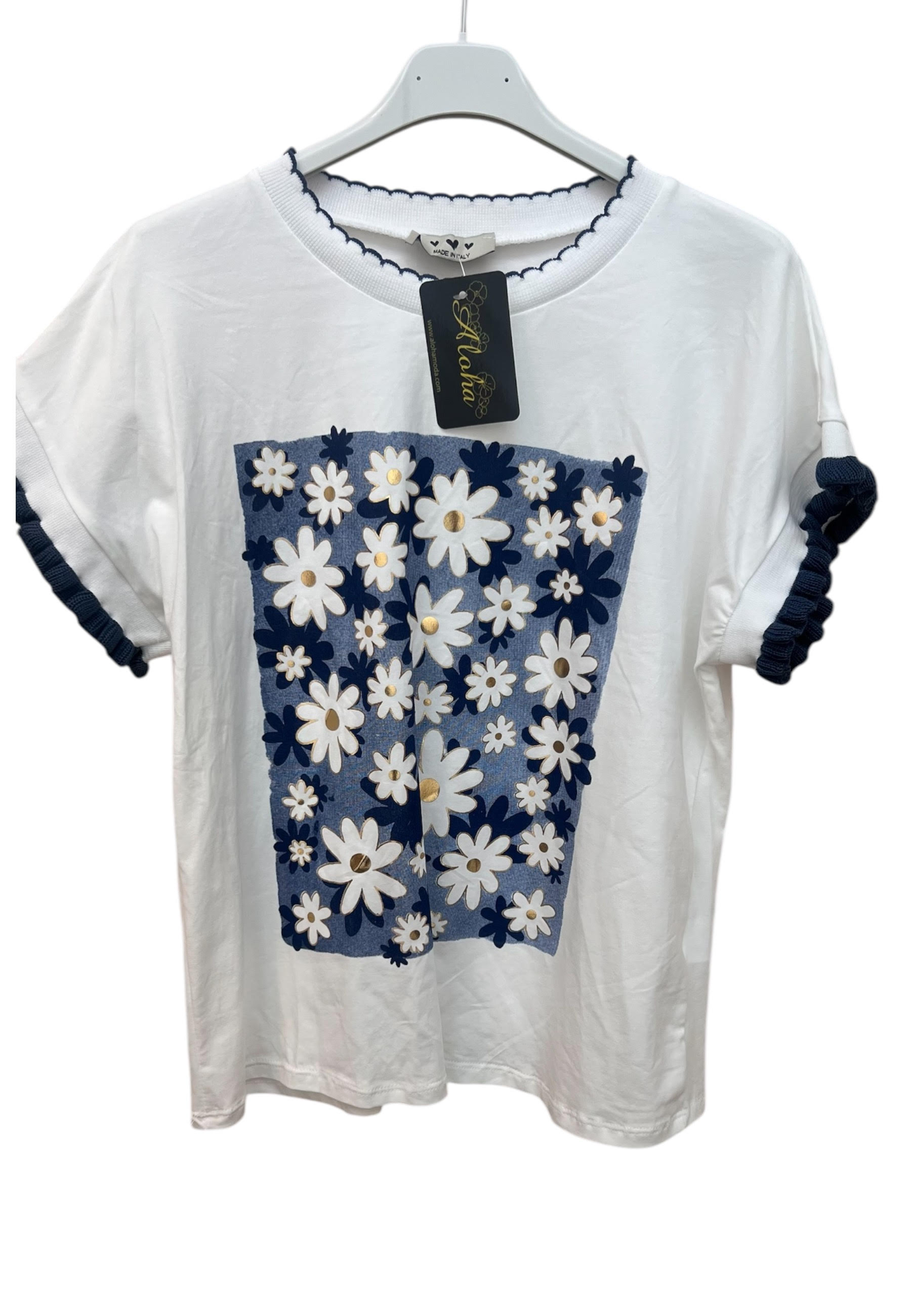 camiseta estampada flor marino