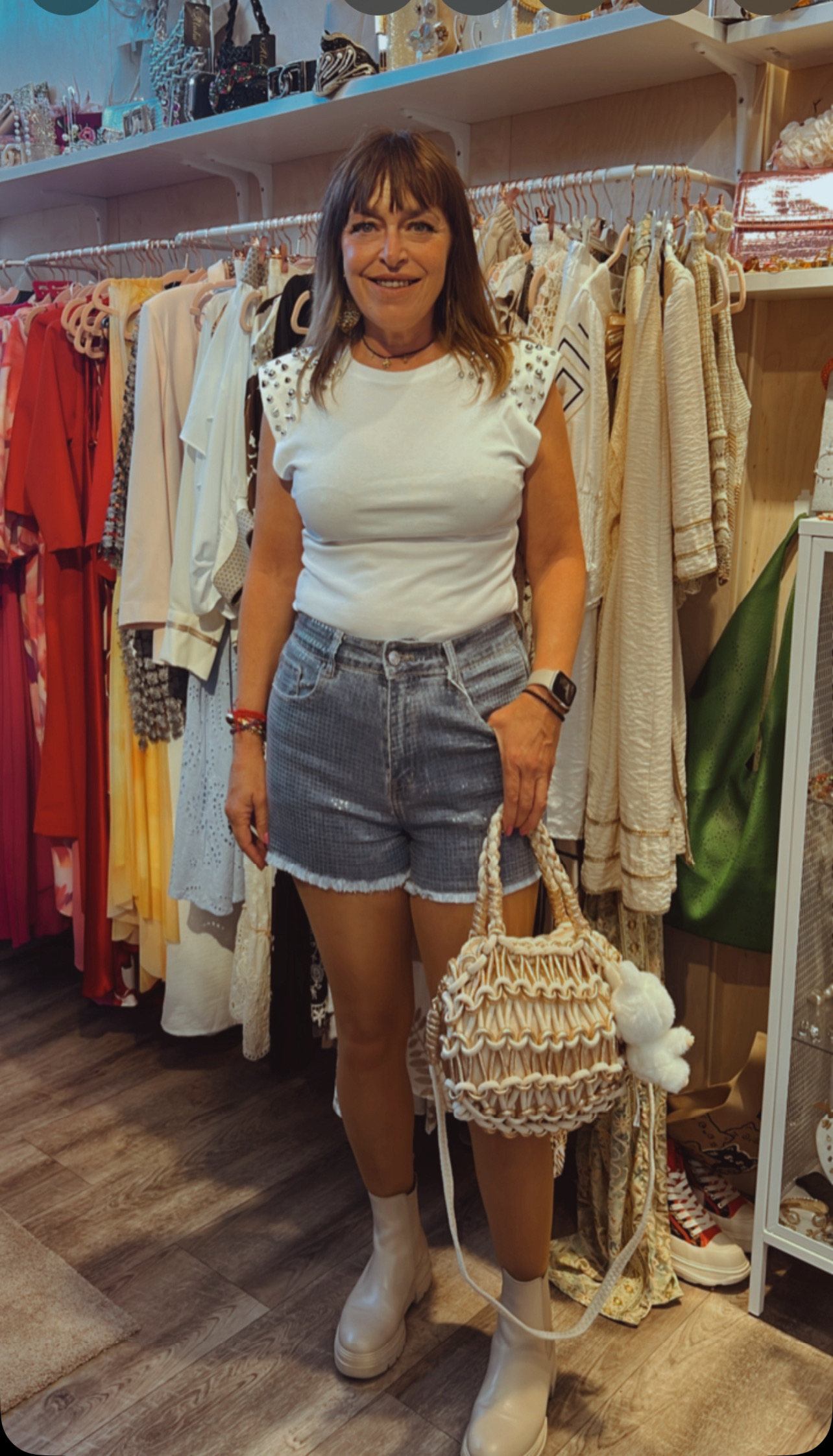 Short vaquero lentejuela