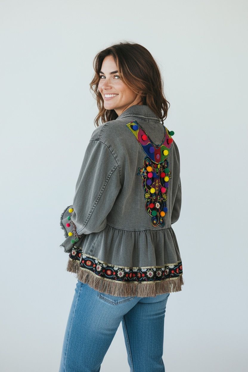 Chaqueta boho moda aloha mujer