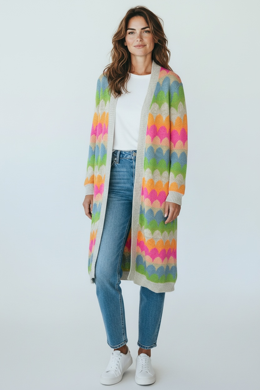 Chaqueta punto larga colores Aloha