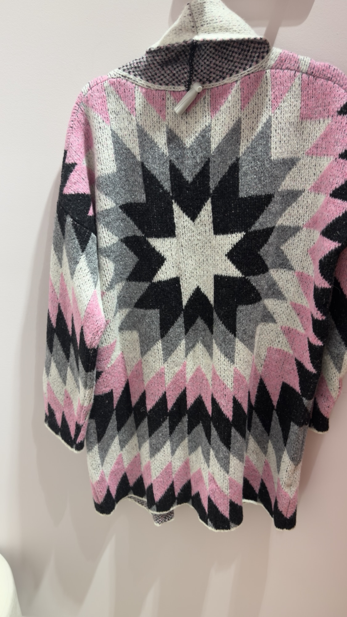 Chaqueta punto etnico rosa Aloha