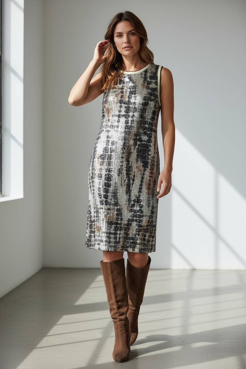 Vestido lentejuela animal print aloha