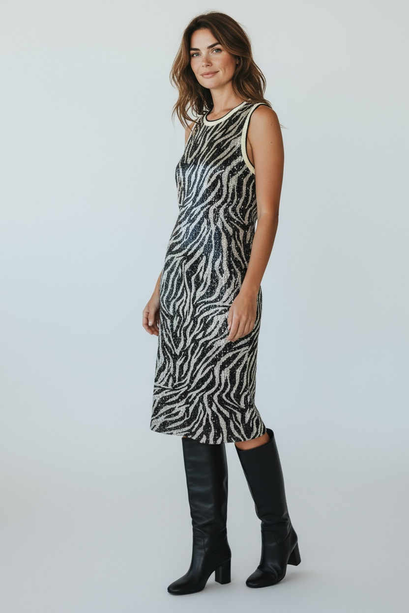 Vestido lentejuelas animal print
