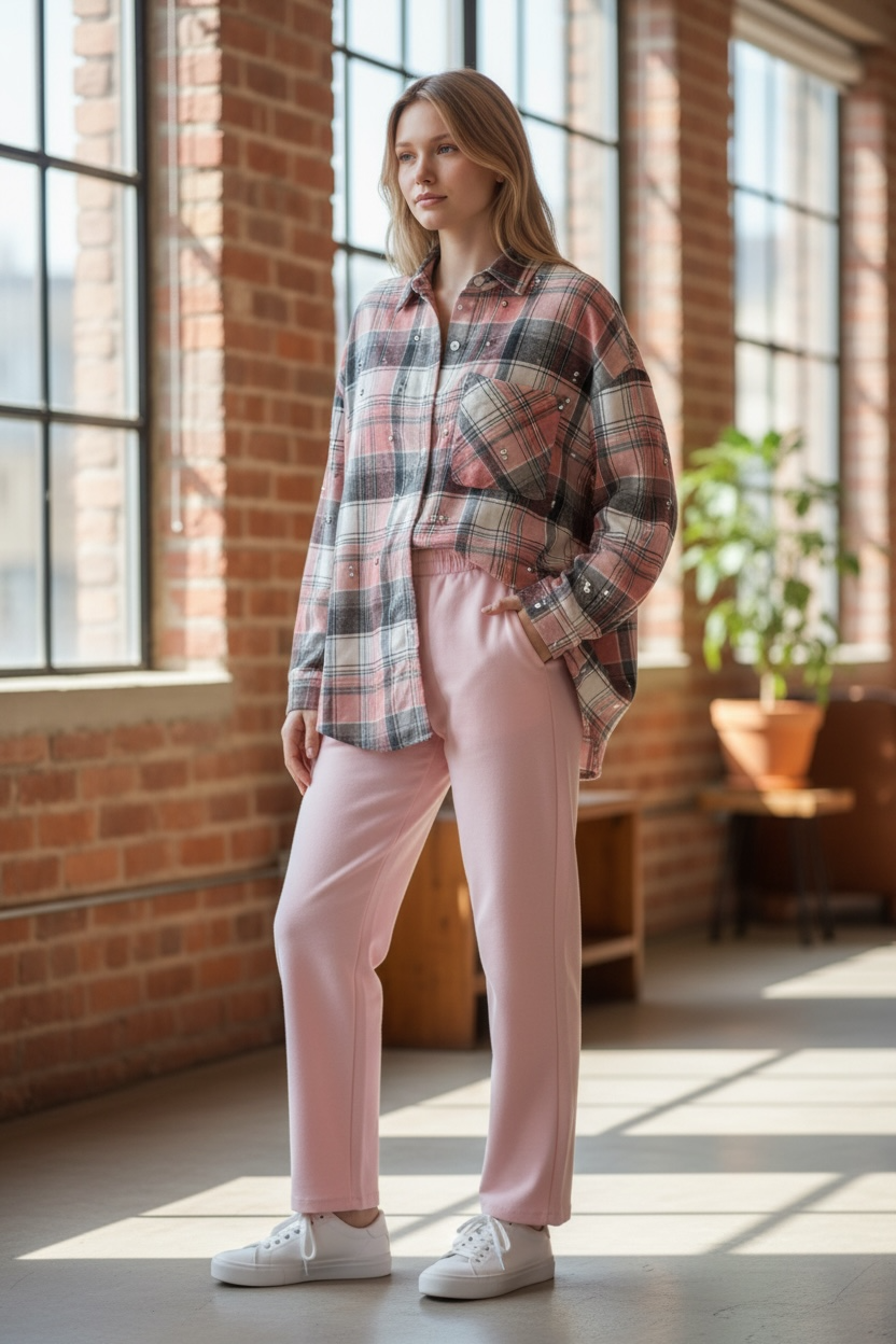 Camisa cuadros stras