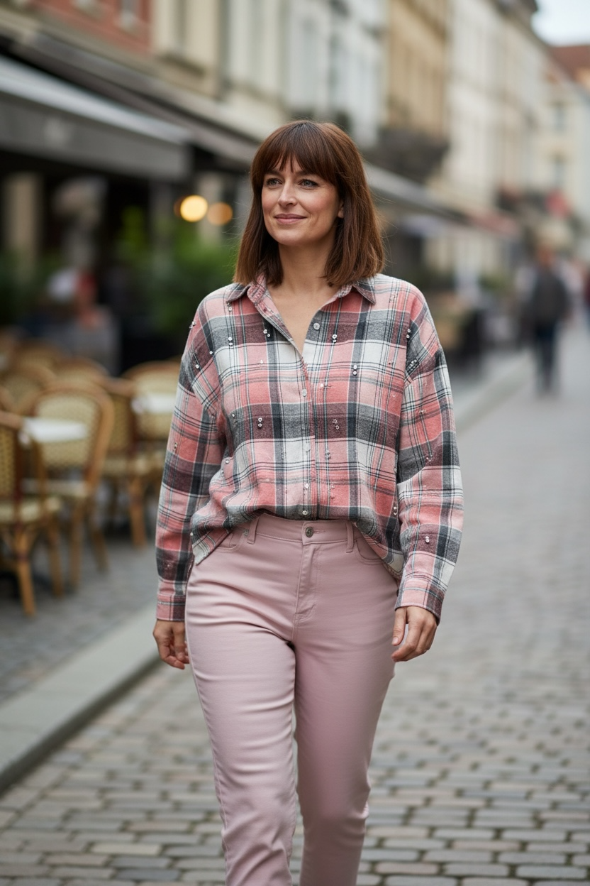 Camisa cuadros stras aloha