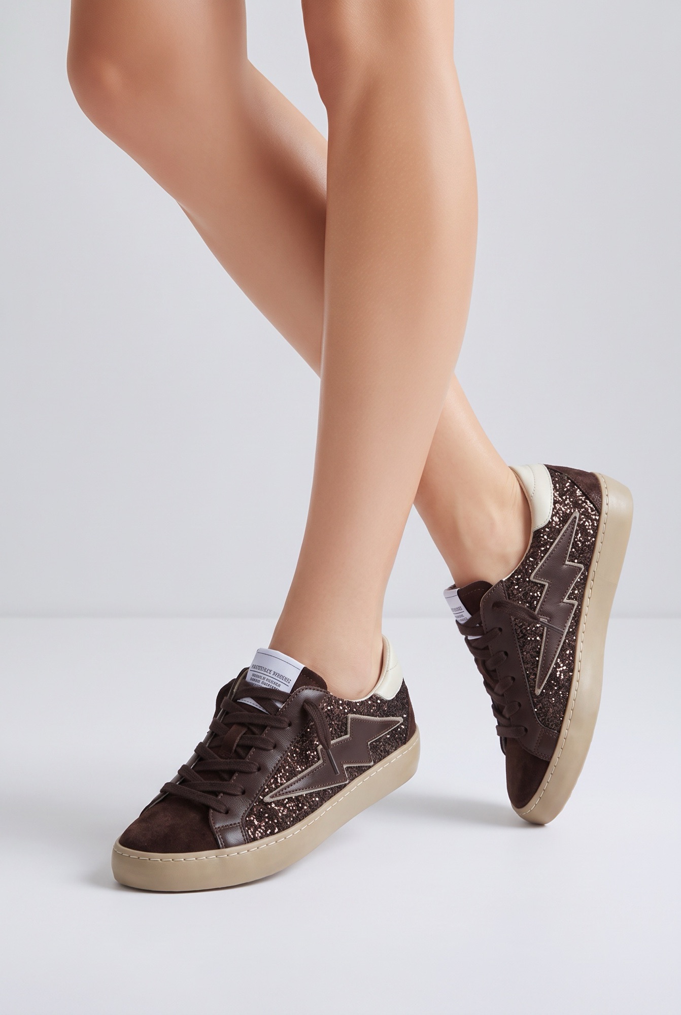 Zapatilla marrón brillo rayo aloha
