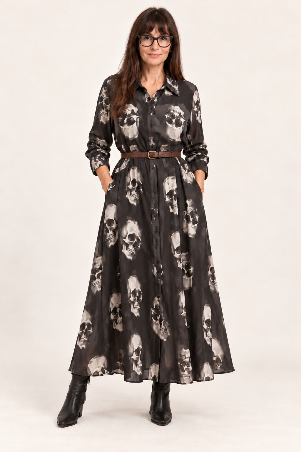 Vestido camisero catrina